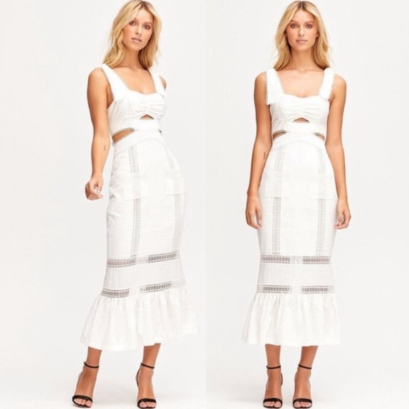 Alice McCall foreign affairs midi dress white strap bride bachelorette trumpet 0 - Picture 10 of 10